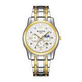 Men's Luxurious Gold Steel Watch with Luminous Dial