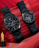 Couple Rubber Watch - Black