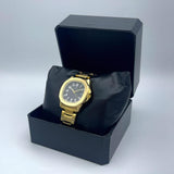 Gold Men's Quartz Watch with Stainless Steel Bracelet