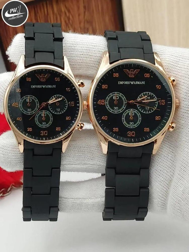 Couple Rubber Watch - Black