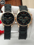 Couple Rubber Watch - Black