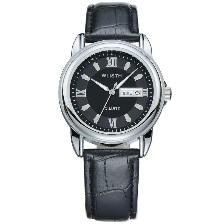 Men's Luxurious Gold Steel Watch with Luminous Dial