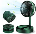 Rechargeable Green Desk Fan with Base & Foldable Design