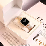 *Product Name*: Women Crystal Watch Square Dial Touch Screen Rhinestone Band