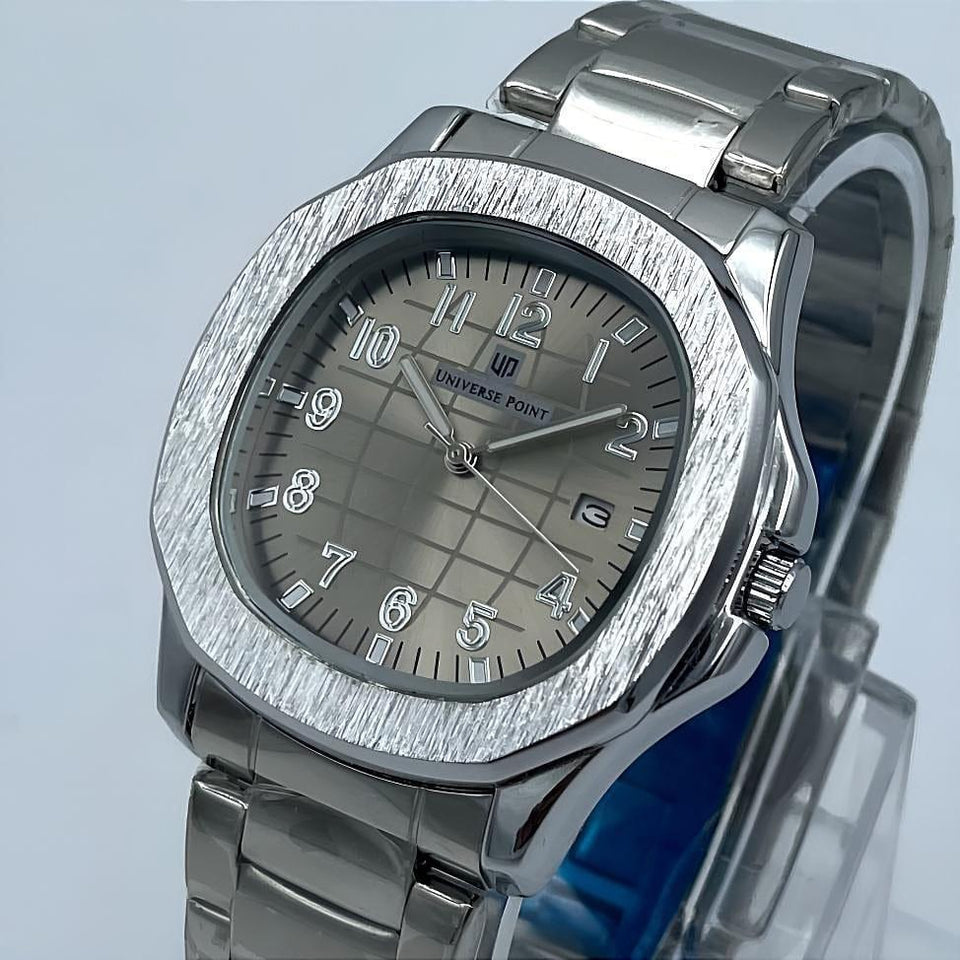 Men's Stainless Steel Quartz Watch with Date Display