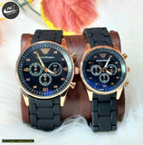 Couple Rubber Watch - Black