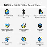 Health Smart Watch Gold Orange Bluetooth 5.3