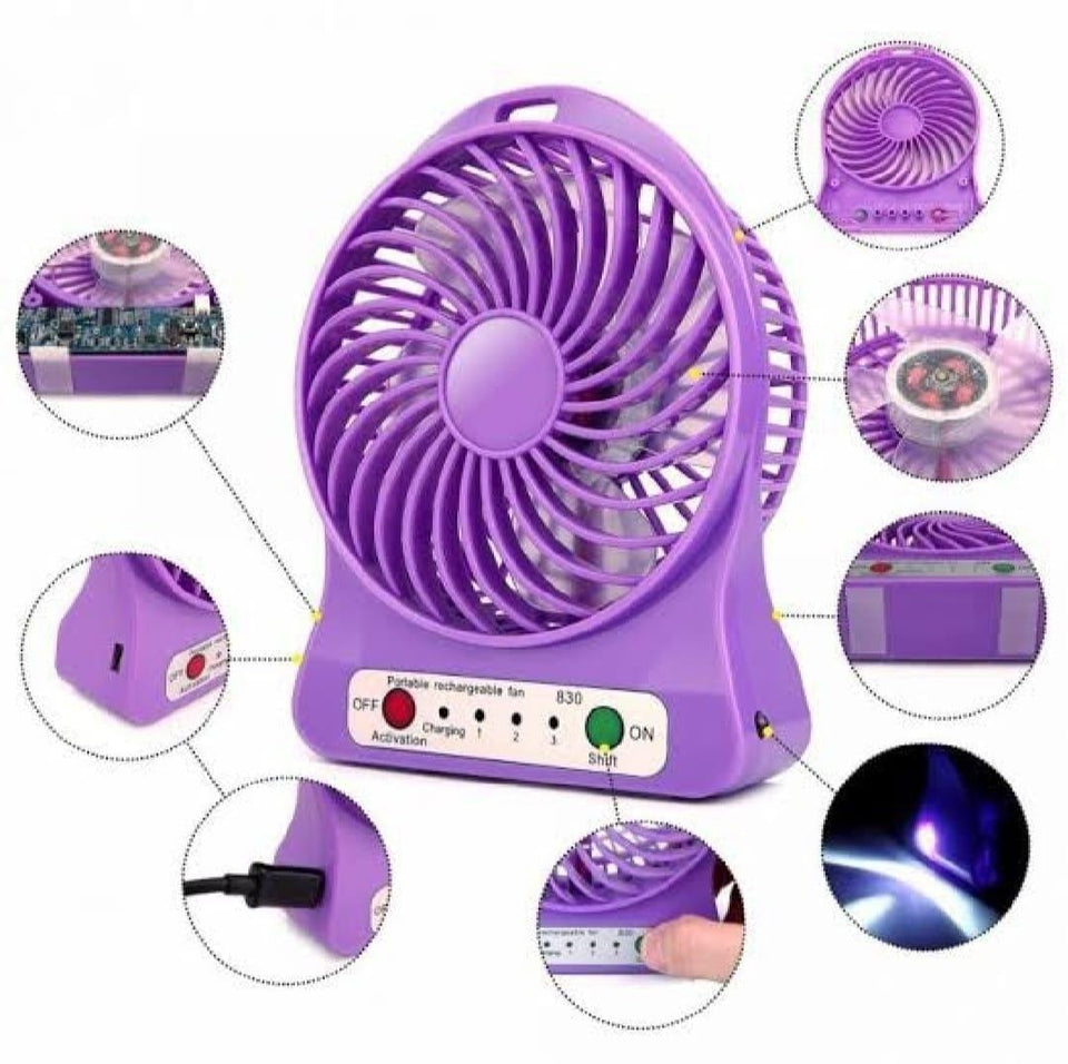 Mini fan fast charging rechargeable and portable