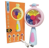 Mini Fan Rechargeable with LED Light Portable USB Handheld Fan