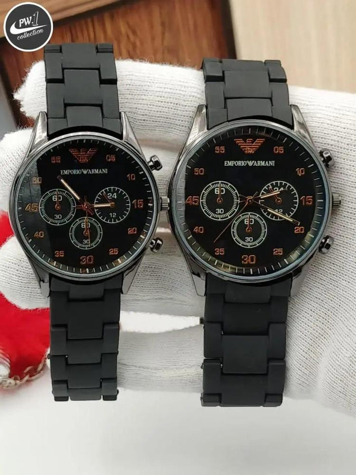 Couple Rubber Watch - Black