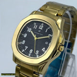 Gold Men's Quartz Watch with Stainless Steel Bracelet