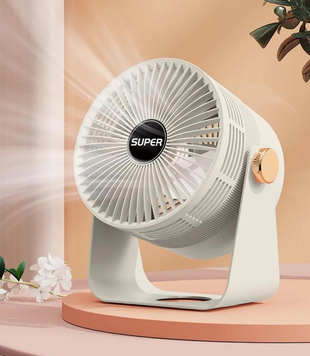 : Mini Portable Off-White ABS Fan for Home Office Travel
