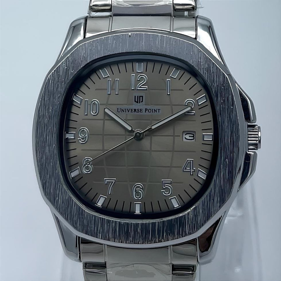 Men's Stainless Steel Quartz Watch with Date Display