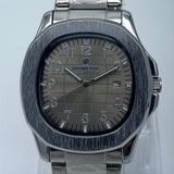 Men's Stainless Steel Quartz Watch with Date Display