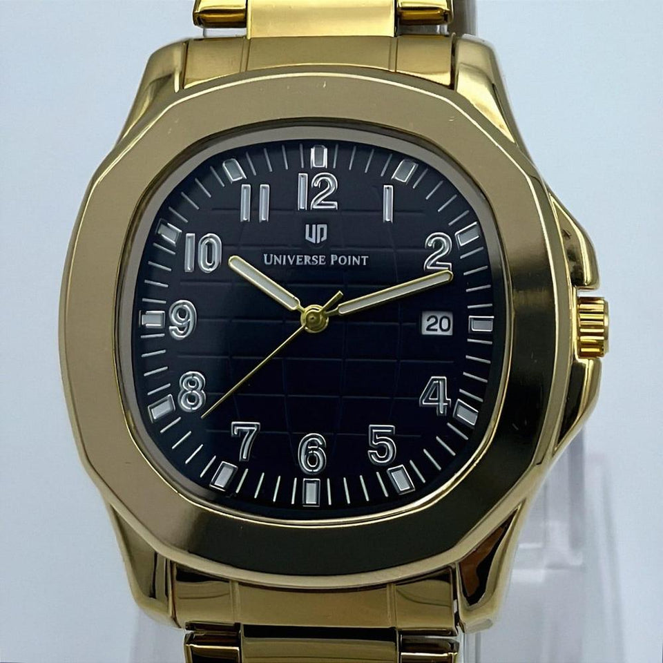 Gold Men's Quartz Watch with Stainless Steel Bracelet