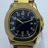 Gold Men's Quartz Watch with Stainless Steel Bracelet