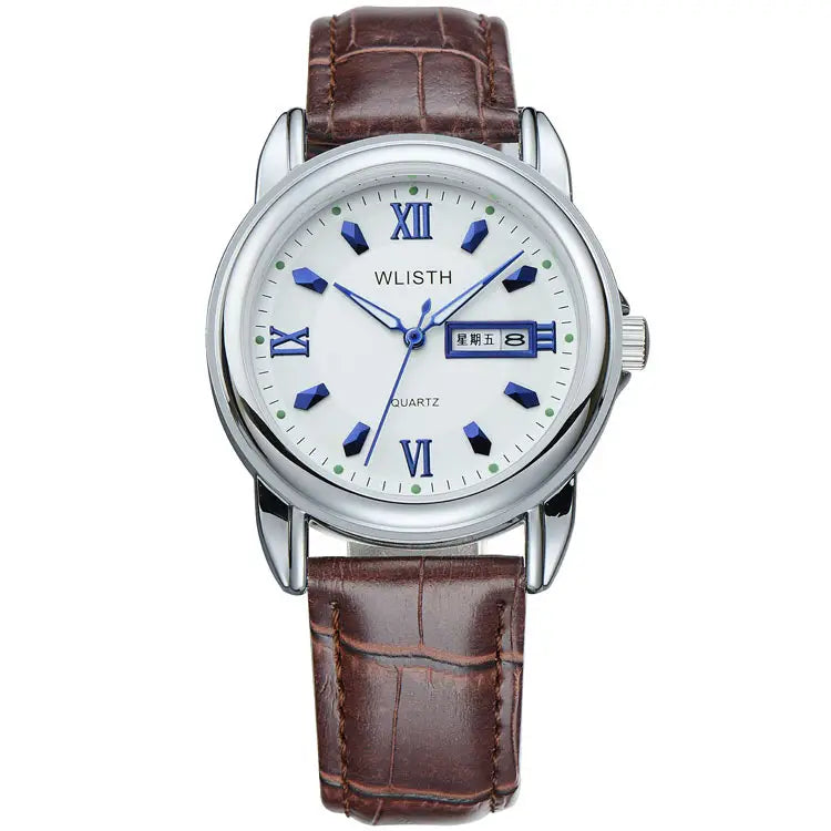 Men's Luxurious Gold Steel Watch with Luminous Dial
